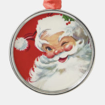 Noël vintage, cligner de l'oeil gai du père noël décorations de noël