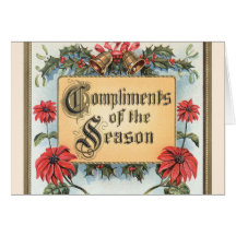 Noël vintage, compliments de la saison carte de vœux