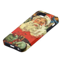 Noël vintage, le père noël pilotant des jouets de  étuis iPhone 5