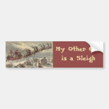 Noël vintage, le père noël victorien dans Sleigh Autocollants Pour Voiture