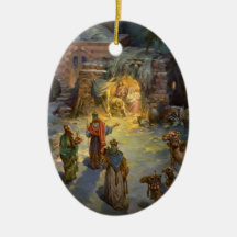 Noël vintage, nativité, Magi de visite Manger Décoration Pour Sapin De Noël