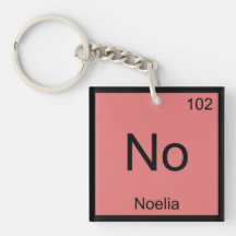 Noelia Name Chemistry Element Periodic Table Square Acrylic Key Chain