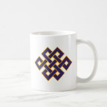 Noeud éternel de bouddhisme bleu de karma de manda tasse à café
