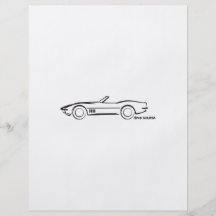 Noir 1968 convertible de Corvette Prospectus Avec Motif