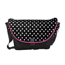 Noir avec à pois blanc : Sac messenger Besace