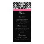 Noir avec la damassé rose de passion cartes doubles customisables