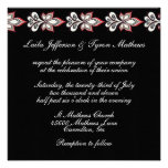 Noir/blanc/invitations florales mariage de Fushia