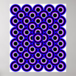 Noir blanc violet bleu de yeux de l'art op mille posters