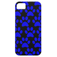 Noir bleu d'empreintes de pattes mignons de chiot coques iPhone 5