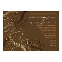 Noir, Brown, et faire-part de mariage floral blanc