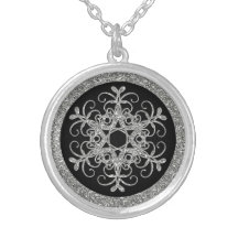 Noir, collier de flocon de neige de REGARD de scin