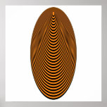 Noir concentrique et orange d'oeufs d'art op posters
