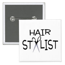 Noir de coiffeur avec des ciseaux badge avec épingle