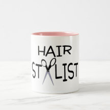 Noir de coiffeur avec des ciseaux tasses à café