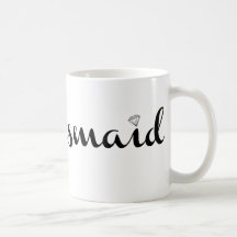Noir de demoiselle d'honneur sur le blanc tasse