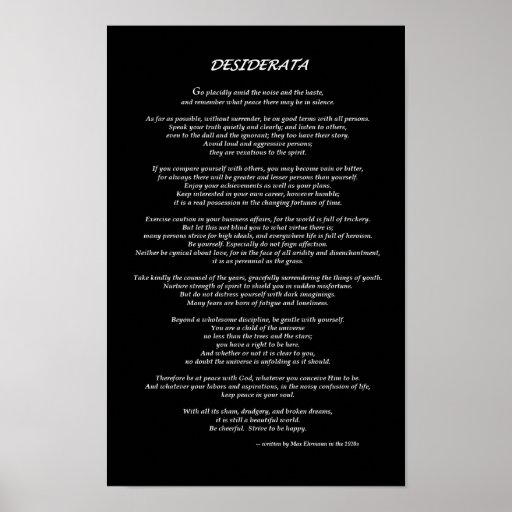 Noir de desiderata posters
