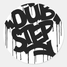 Noir de Dubstep FatCap Autocollant Rond