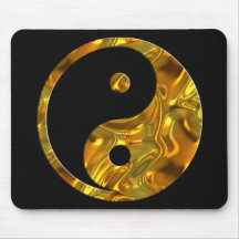 Noir de l'OR | de Yin et de Yang Tapis De Souris