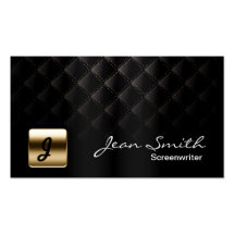 Noir de luxe et carte de visite de scénariste d'or