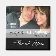 Noir de magnet de faveur de mariage de photo magnets