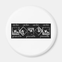 Noir de pirouette de petit galop aimant pour réfrigérateur