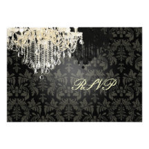 Noir de PixDezines RSVP + Lustre blanc Faire-part