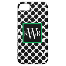 Noir de pois et vert modernes de Kelly Coques iPhone 5 Case-Mate