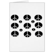 NOIR DE SIGNES DE PAIX SUR LE BLANC CARTES DE VŒUX