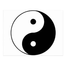 Noir de Taijitu de Chinois de signe de Taoism de Y Cartes Postales