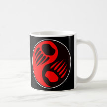 Noir de Yin Yang de griffe d'ours Tasse À Café