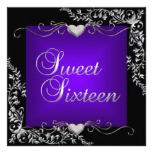 Noir Deep Purple intelligent de fête d'anniversair Invitations