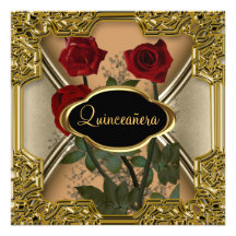Noir d'or de fête d'anniversaire de Quinceañera Bristols Personnalisés