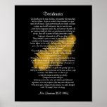 Noir d'or de plume "a désiré choses" de desiderata affiches