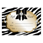 Noir d'or de zèbre de Valentine de chèque-cadeau d Modèle De Carte De Visite