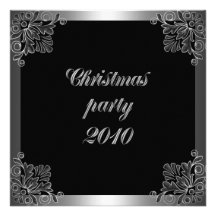 Noir et argent de Noël d'invitation floraux