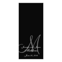 Noir et blanc de monogramme de programme d'église  faire-parts