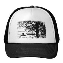 Noir et blanc silhouettez plus jamais Raven Casquettes