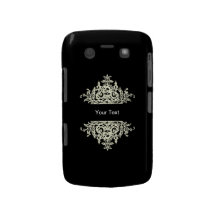 Noir et caisse baroque de Blackberry d'argent Coques Blackberry