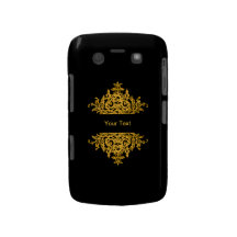 Noir et caisse baroque de Blackberry d'or Coque Blackberry