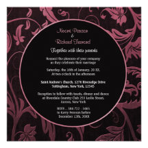 Noir et carré d'invitation de Raspber mariage dama