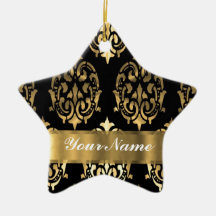 Noir et damassé d'or ornements