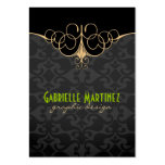 Noir et damassés de cru d'or cartes de visite personnelles