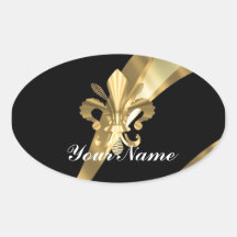 Noir et gold fleur de lys autocollant