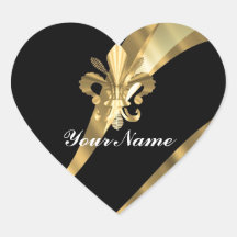 Noir et gold fleur de lys autocollants