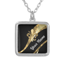 Noir et gold fleur de lys bijouterie personnalisée