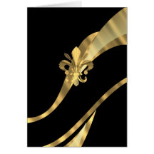 Noir et gold fleur de lys carte de vœux