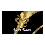 Noir et gold fleur de lys modèle de carte de visite