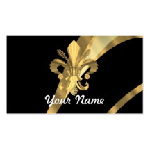 Noir et gold fleur de lys modèle de carte de visite