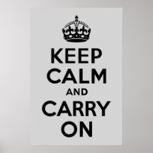 Noir et gris gardez le calme et continuez poster
