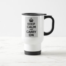 Noir et gris gardez le calme et continuez tasse